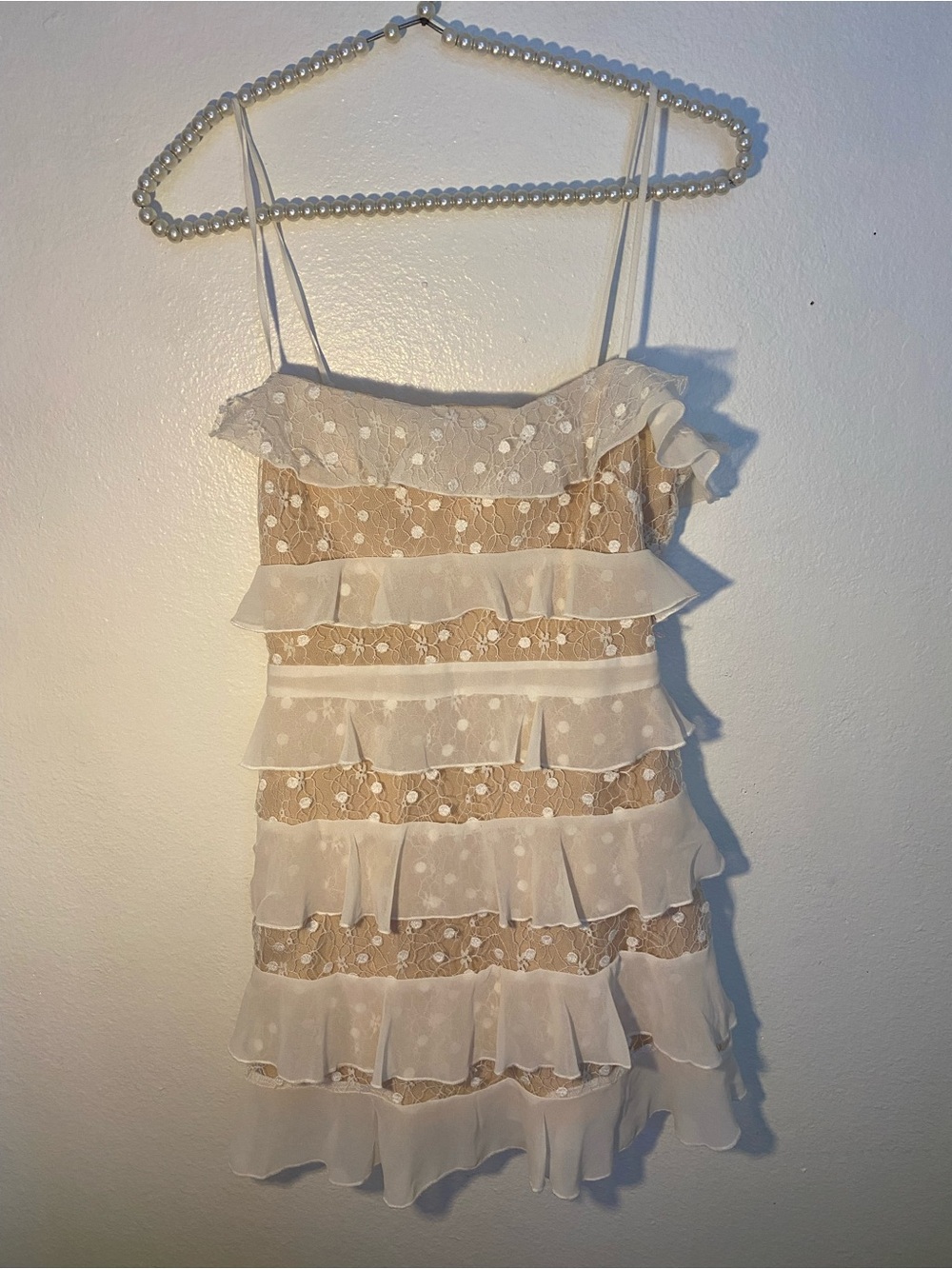 Forever 21 size small Polk a dot white bridal dress